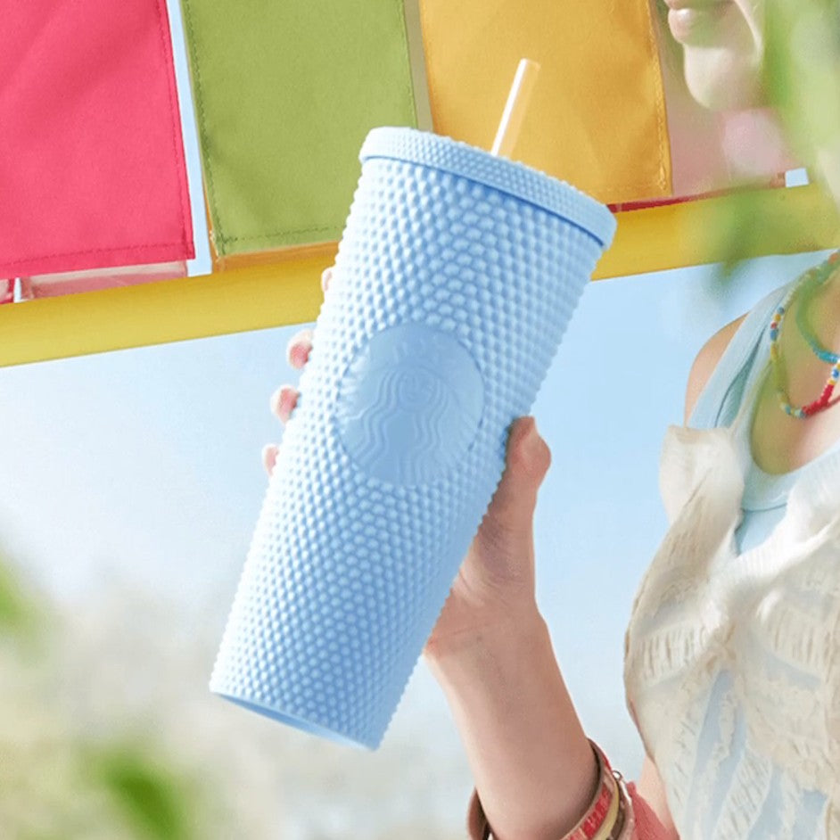 Starbucks China 2024 online Alpaca series blue studded straw cup 24oz Starbucks loveinstarbucks