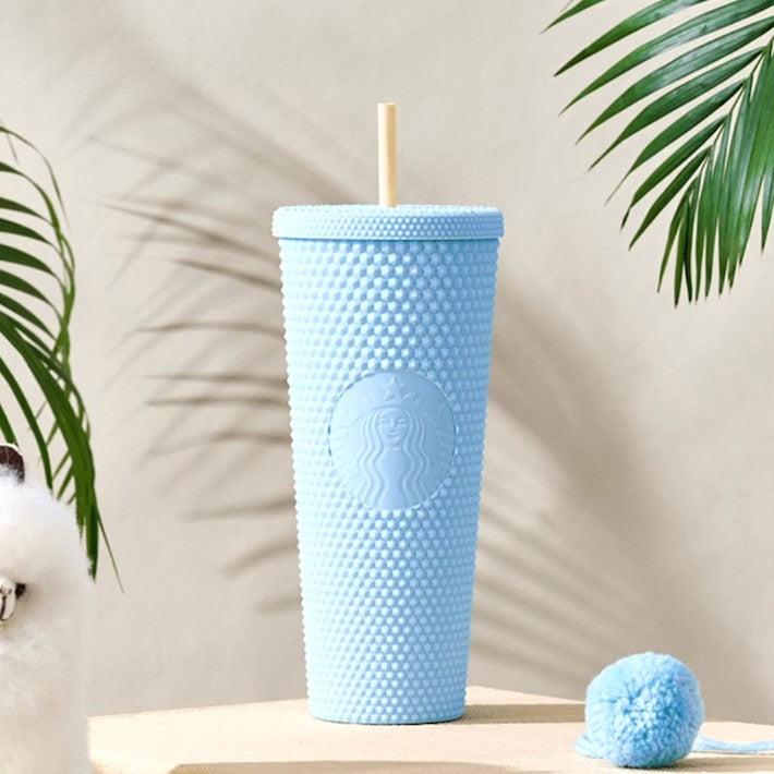 Starbucks China 2024 online Alpaca series blue studded straw cup 24oz Starbucks loveinstarbucks