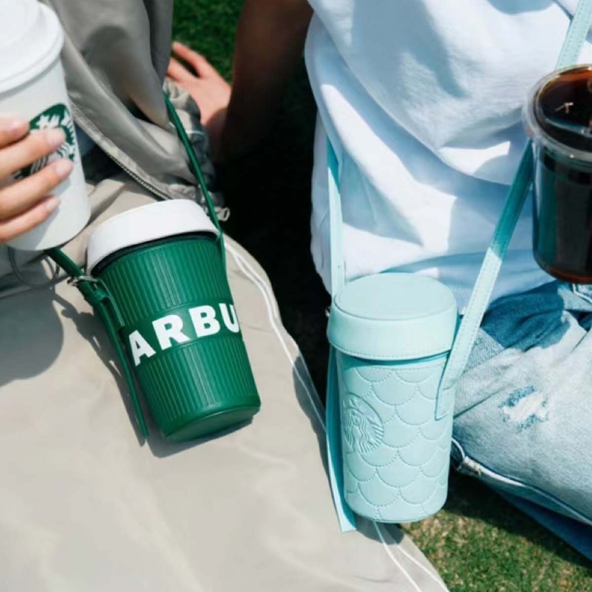 Starbucks 2023 China Fresh Mint and Green Classic crossbody bags Starbucks loveinstarbucks
