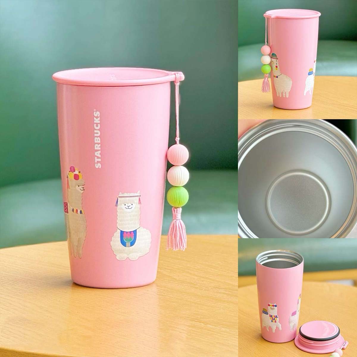 Starbucks China 2024 Alpaca series Pink stainless steel tumbler with ornament 360ml loveinstarbucks loveinstarbucks
