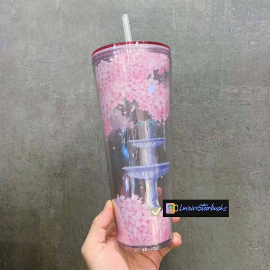 Starbucks Hong Kong and Macao 2024 Sakura series fountain straw cup 710ml loveinstarbucks loveinstarbucks