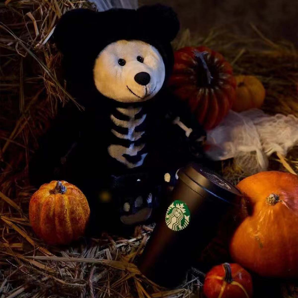 Starbucks China 2024 Halloween Green Ghost series stainless steel cup 370ml coming with Bearista bag Starbucks loveinstarbucks