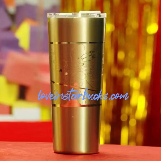 Starbucks China 2024 Dragon new year Simple stainless steel accompanying cup 591ml loveinstarbucks loveinstarbucks