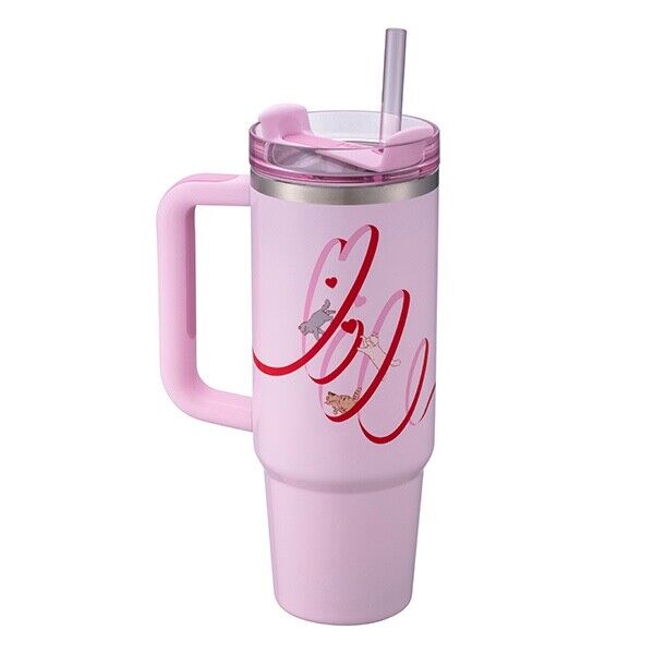 Starbucks Tumblers Taiwan 2024 Valentine's Day quencher Flowstate cat pink Stanley stainless steel cup 30oz Starbucks loveinstarbucks