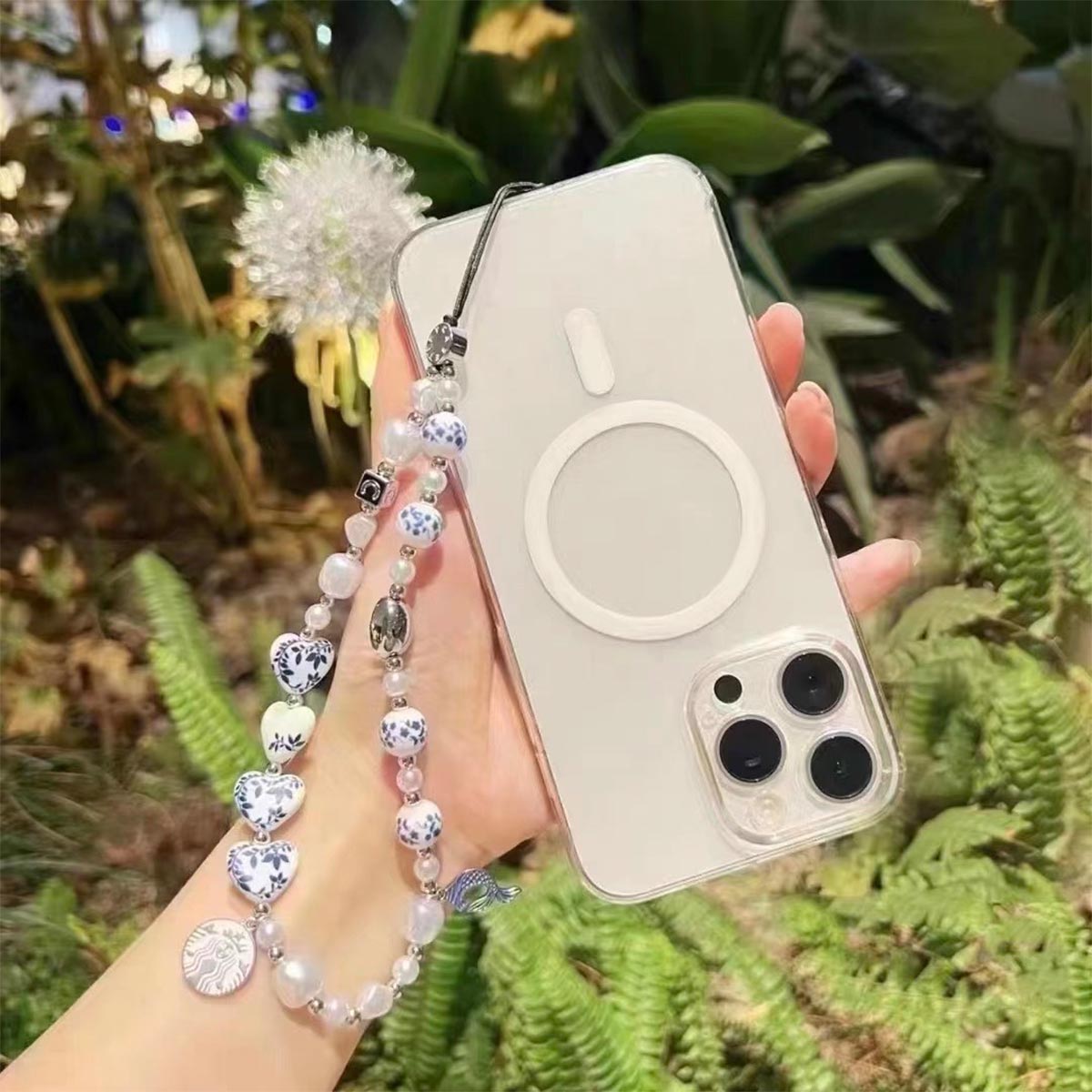 Starbucks China Blue and White Porcelain Phone Chain with gift card Starbucks loveinstarbucks