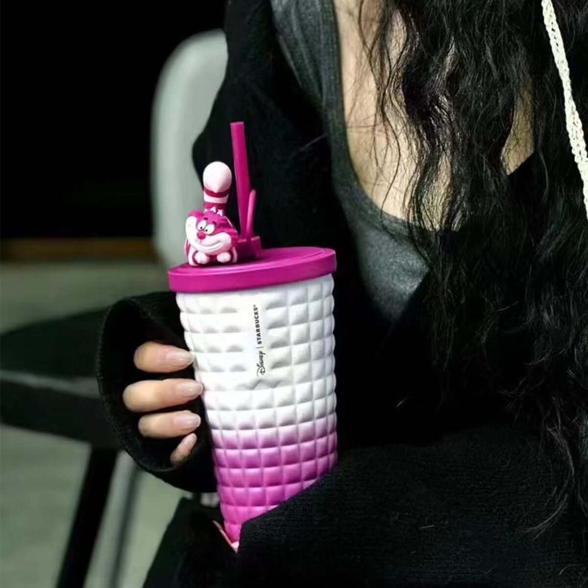 Starbucks Disney 2024 Alice series Cheshire Cat rose stainless steel cup 580ml loveinstarbucks loveinstarbucks