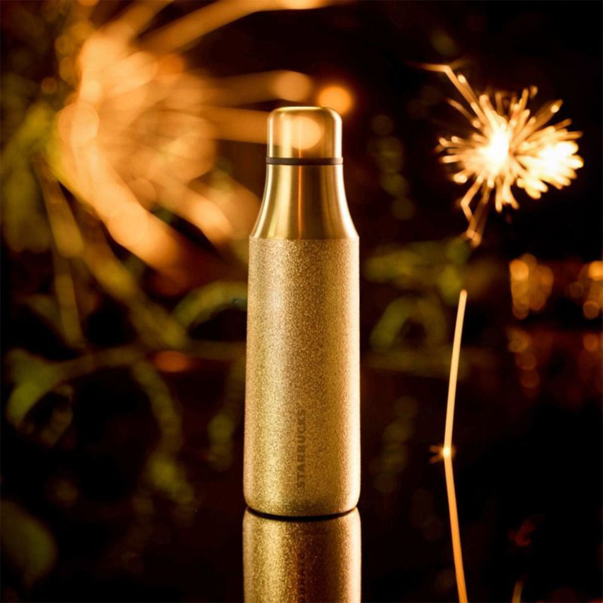 Starbucks China 2024 Winter Fireworks gold stainless steel cup 500ml loveinstarbucks loveinstarbucks