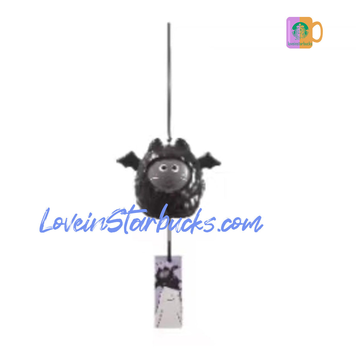 Starbucks Taiwan 2023 Halloween Black cat dressed as a bat wind chime Starbucks loveinstarbucks