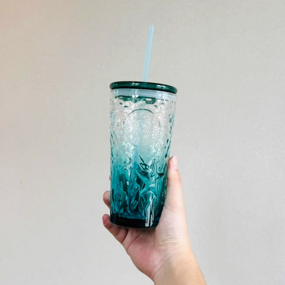 Starbucks China 2023 anniversary ocean series Glass straw cup 414ml Starbucks loveinstarbucks