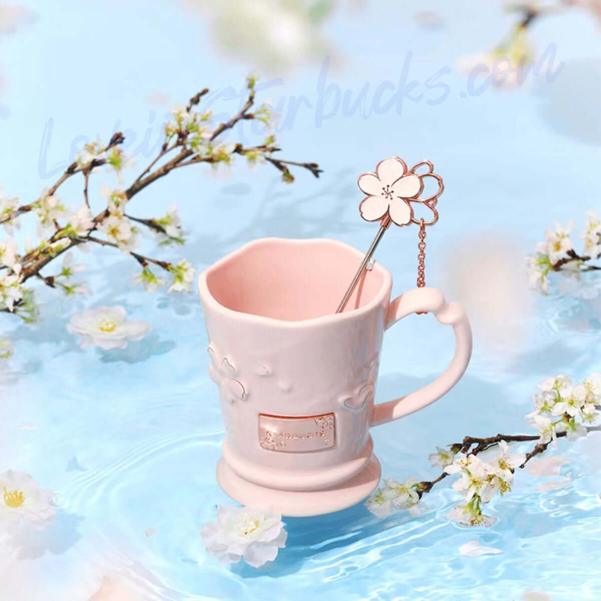 Starbucks China 2024 Sakura online mug 410ml and stir stick without gift box loveinstarbucks loveinstarbucks