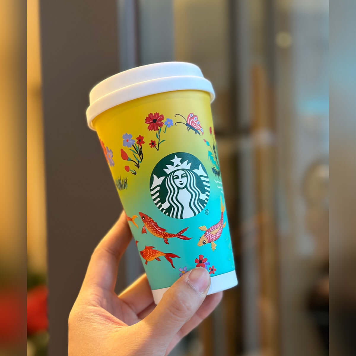 Starbucks China 2024 Spring pastoral series yellow green stainless steel cup 370ml loveinstarbucks loveinstarbucks