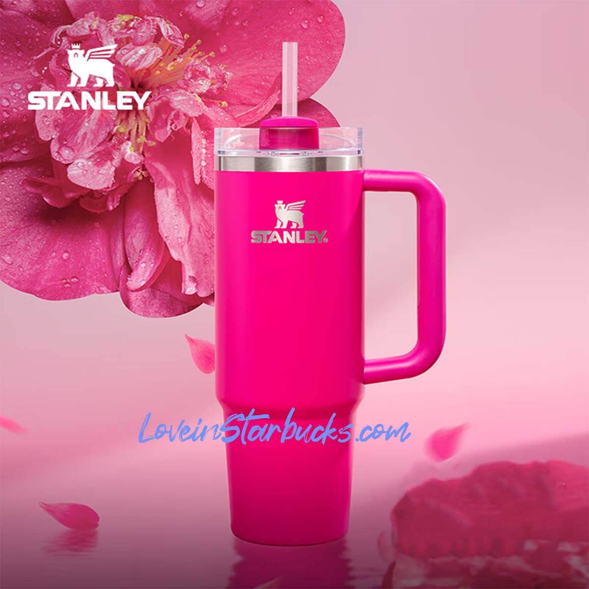 Stanley China 2024 Camelia pink Stainless steel cup 30oz loveinstarbucks loveinstarbucks