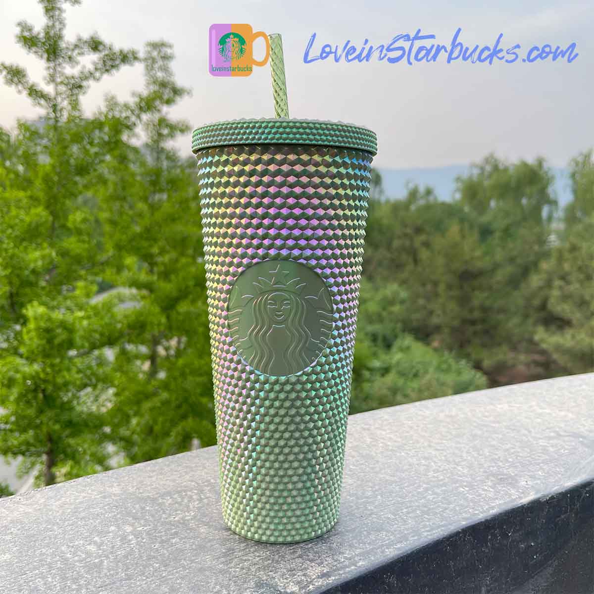 Starbucks Tumblers Indonesia 2023 Turquoise Mustard and Pistachio studded straw cup 24oz Starbucks loveinstarbucks