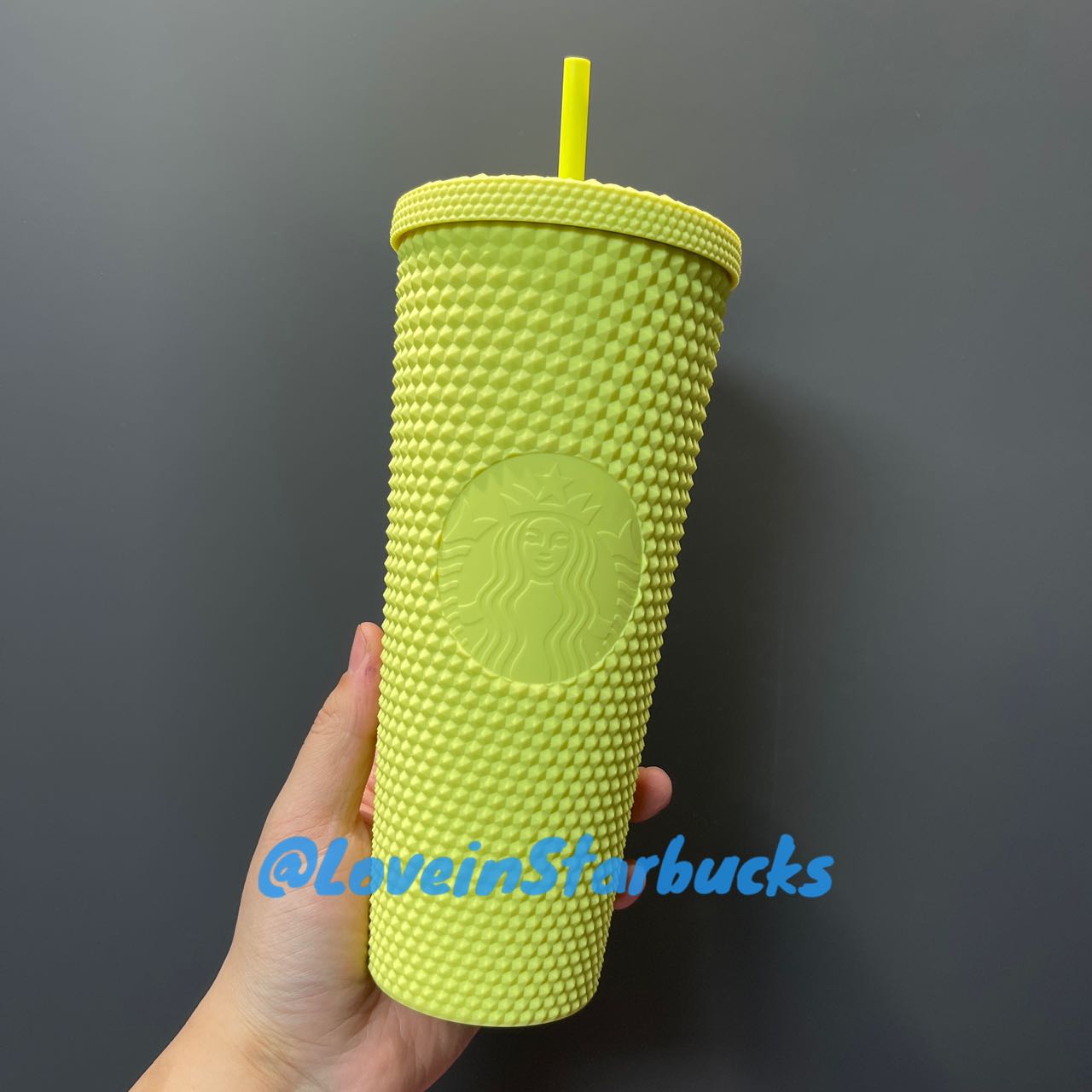 Starbucks Taiwan 2024 New year lemon yellow Lime matte studded straw cup 24oz loveinstarbucks loveinstarbucks