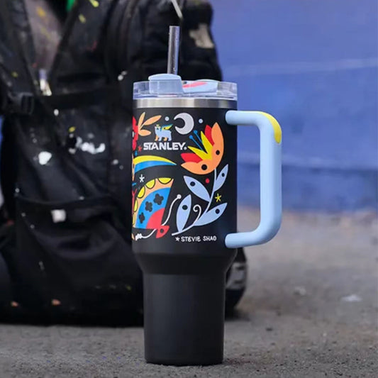Stanley Fragrance Garden black Stainless steel cup 40oz Stanley loveinstarbucks