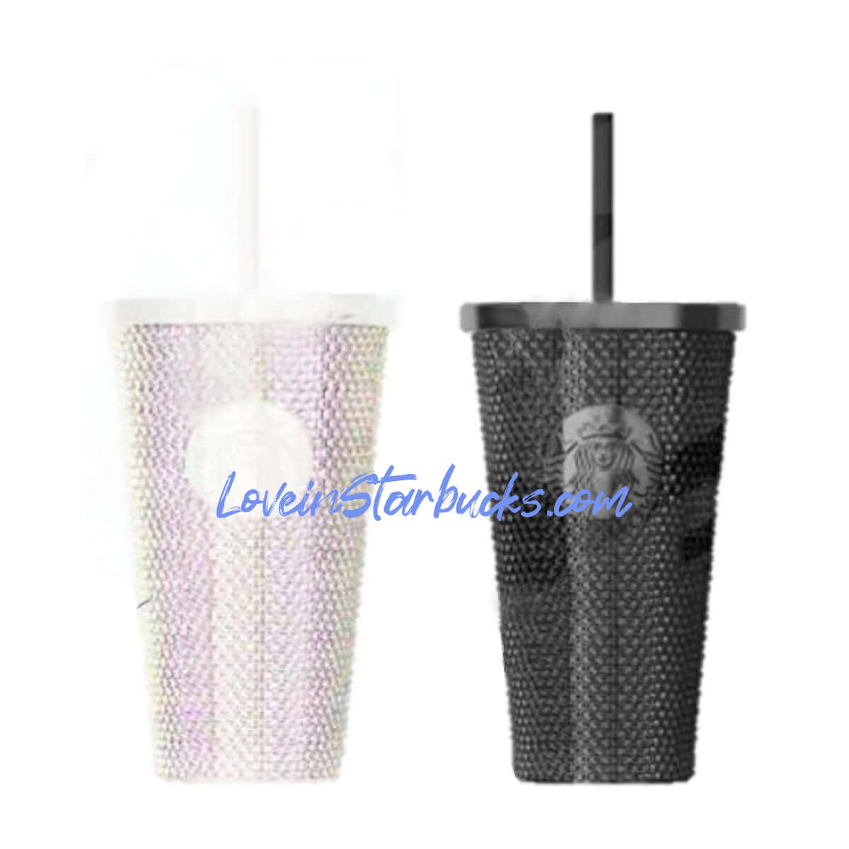 Starbucks China 2024 white and black rhinestones cup 16oz Starbucks loveinstarbucks