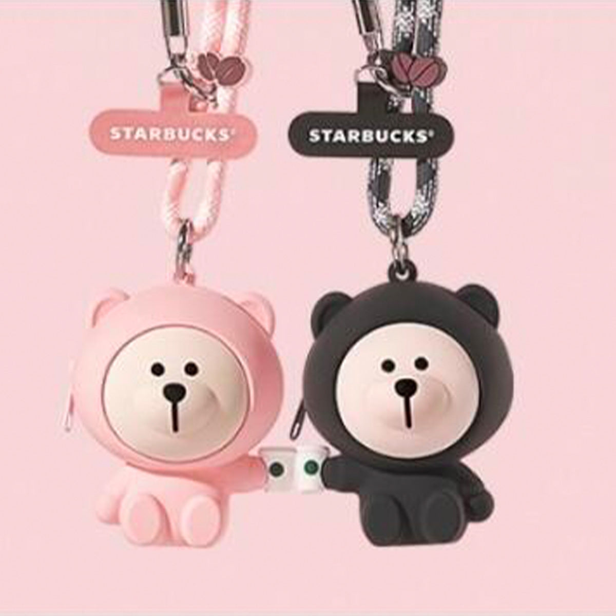 Starbucks phone lanyard strap pink or black bear Earpod - read details before order Starbucks loveinstarbucks
