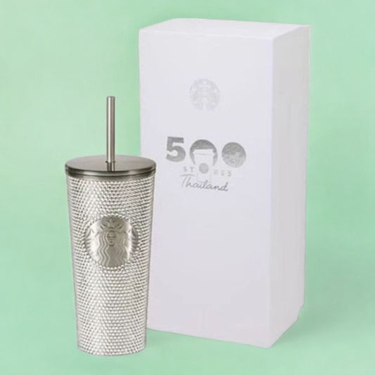 Starbucks Thailand 500 Stores Silver bling rhinestones cold cup 16oz Starbucks loveinstarbucks