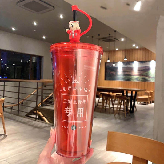 Starbucks China 2020 National trend of three good young people red straw cup 1005ml loveinstarbucks loveinstarbucks