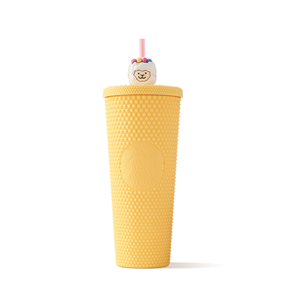 Starbucks China 2024 Summer yellow straw studded cup 24oz Starbucks loveinstarbucks
