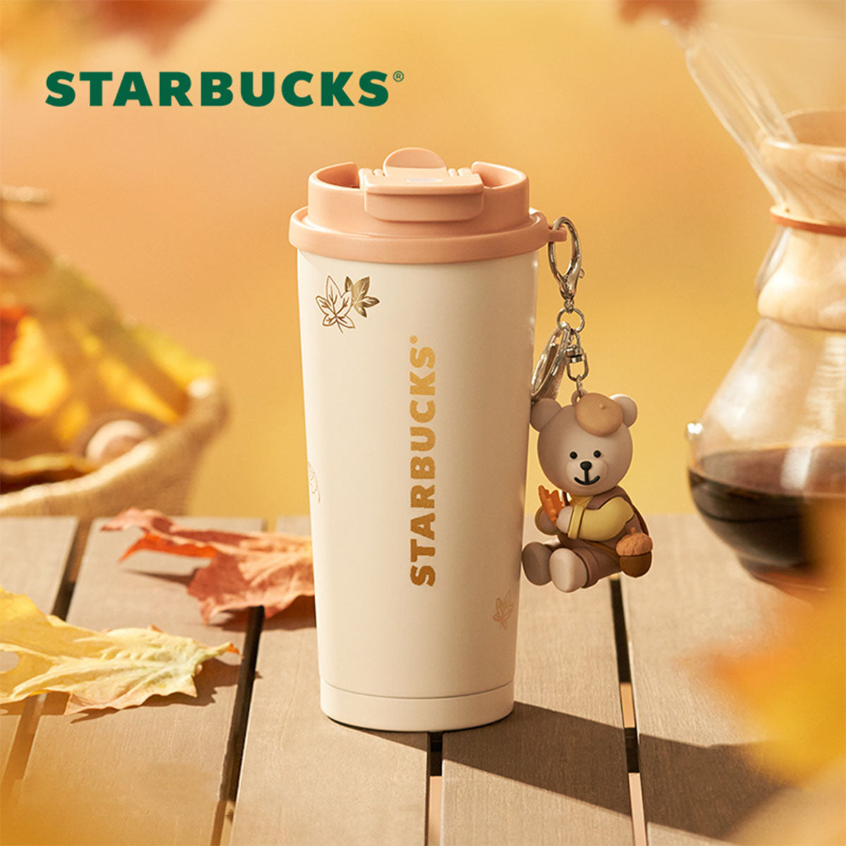 Starbucks 2024 Autumn Collection Bear-Shaped Series Dual-Drink Stainless Steel Travel Cup 480ml Starbucks loveinstarbucks