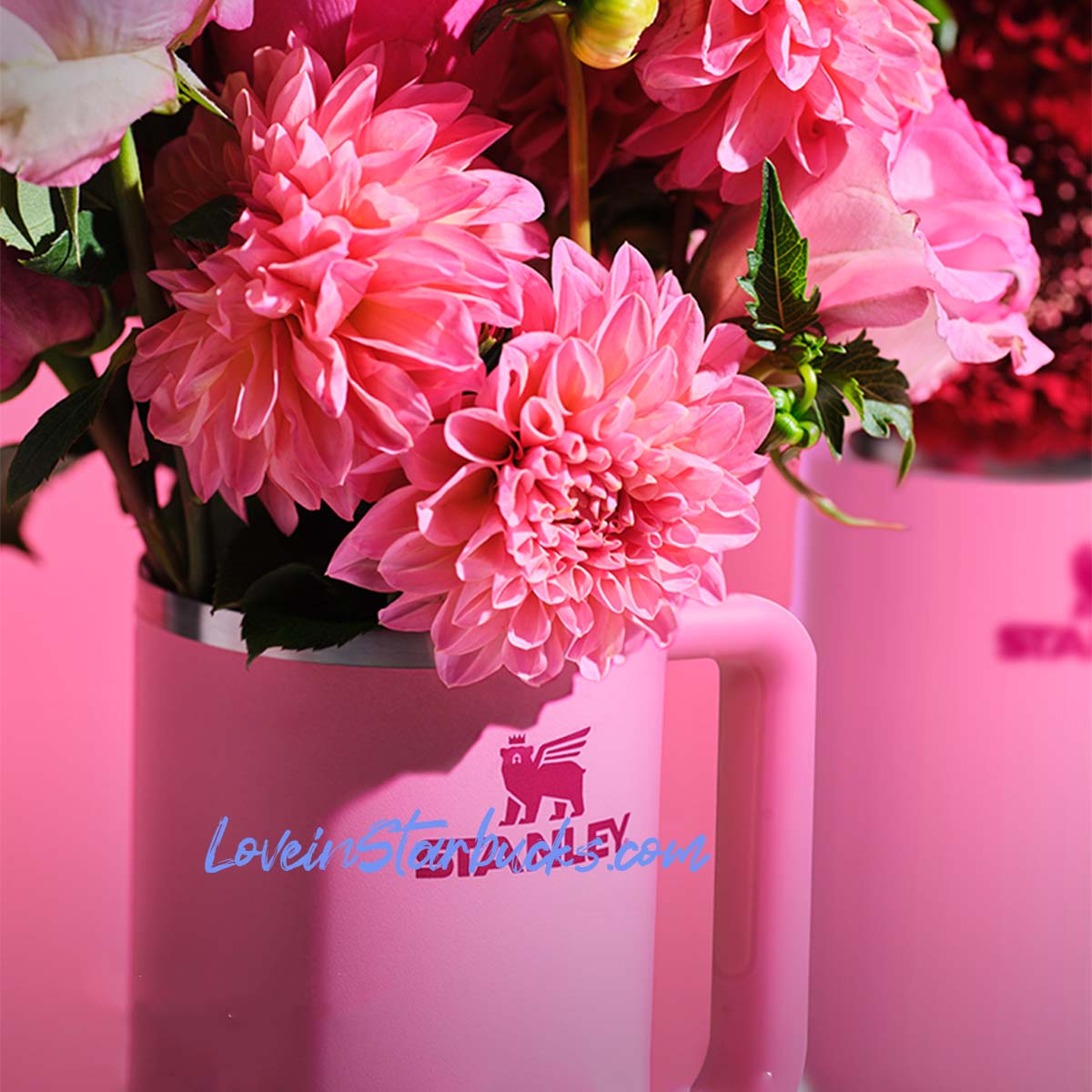 Stanley China 2024 Valentine's Day Peony pink stainless steel cup 30oz without box loveinstarbucks loveinstarbucks