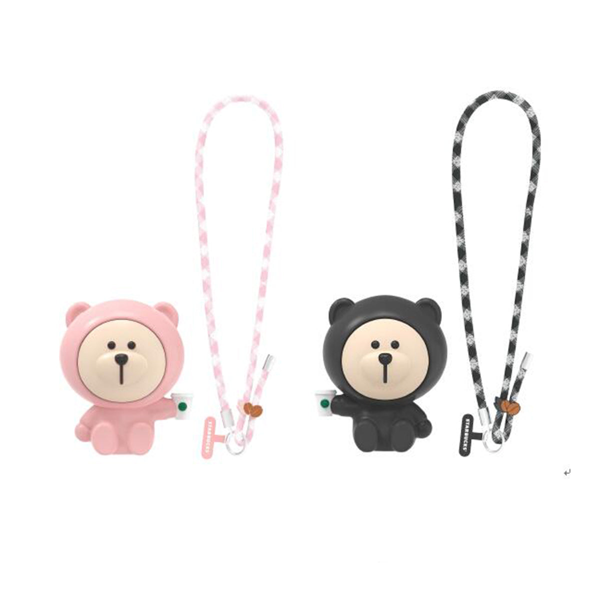 Starbucks phone lanyard strap pink or black bear Earpod - read details before order Starbucks loveinstarbucks
