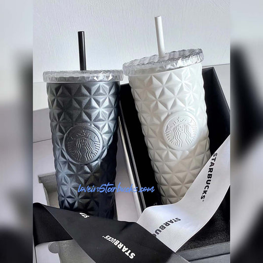 Starbucks China 2023 lunar Valentine's Day black/white Dion stainless steel cup 20oz with gift box Starbucks loveinstarbucks