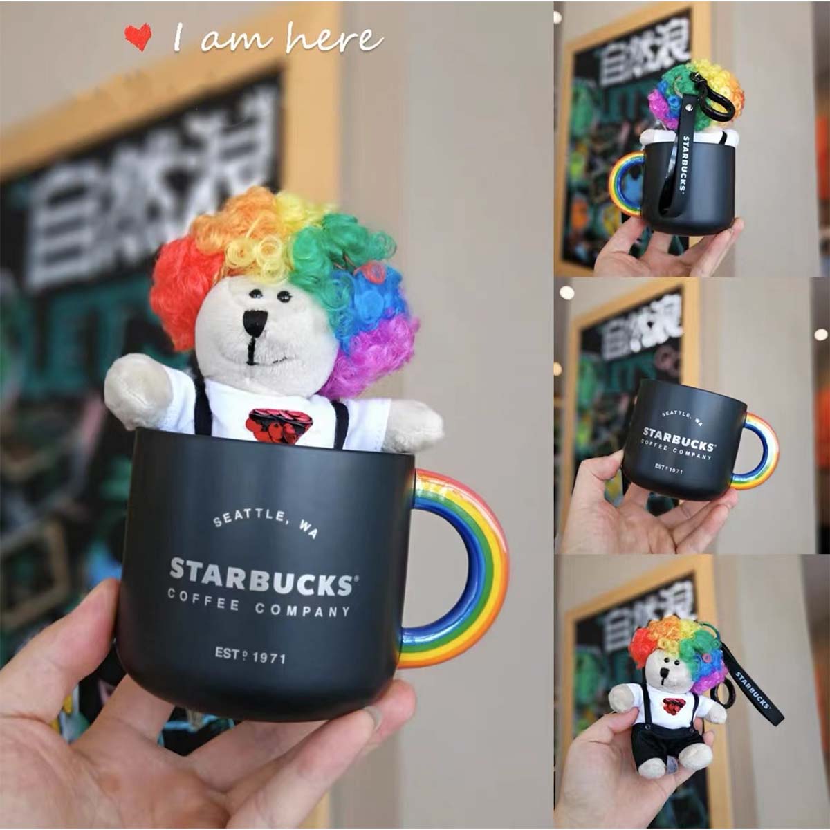 Starbucks China rainbow mug 310ml and rainbow hair doll keychain Starbucks loveinstarbucks