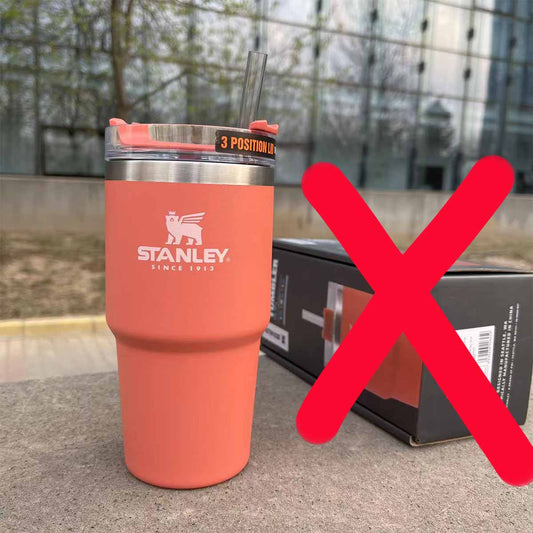 Stanley tumbler orange stainless steel straw cup 24oz without box loveinstarbucks loveinstarbucks