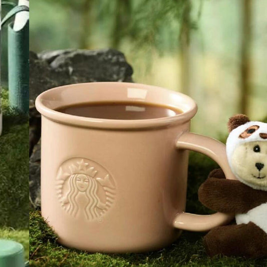 Starbucks China Traveling Panda series pink mug 330ml with panda Keychain Starbucks loveinstarbucks