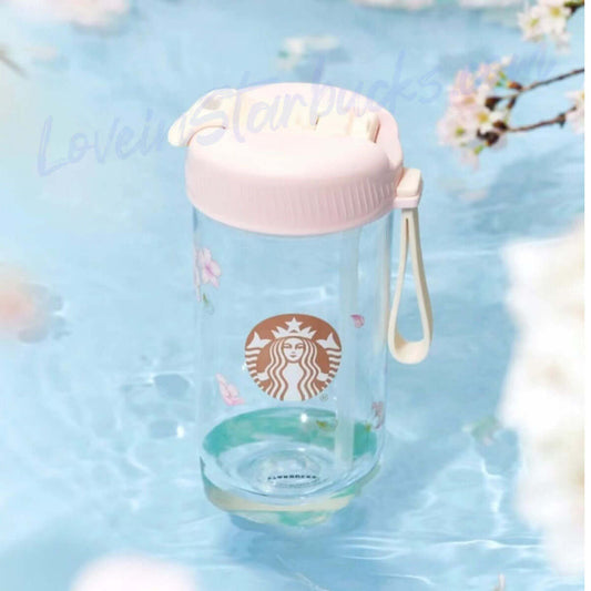 Starbucks China 2024 Sakura online pink Double drinking mouth plastic cup 510ml loveinstarbucks loveinstarbucks