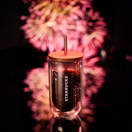 Starbucks China 2024 Winter Fireworks Double wall glass cup 473ml Starbucks loveinstarbucks