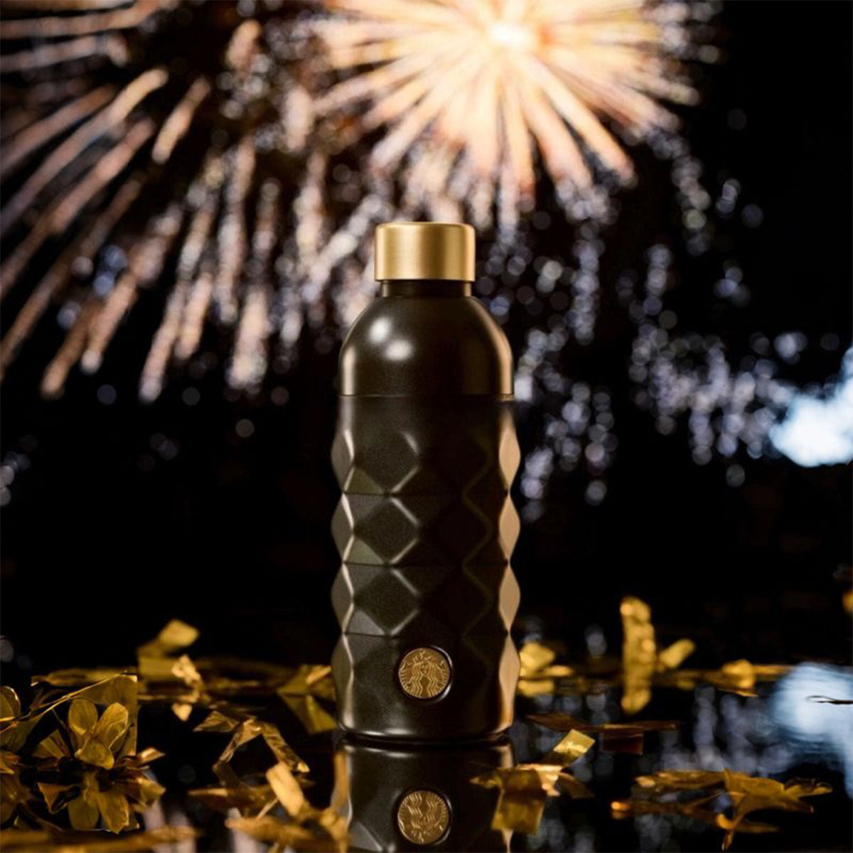 Starbucks China 2024 Winter Fireworks Black stainless steel cup 400ml Starbucks loveinstarbucks