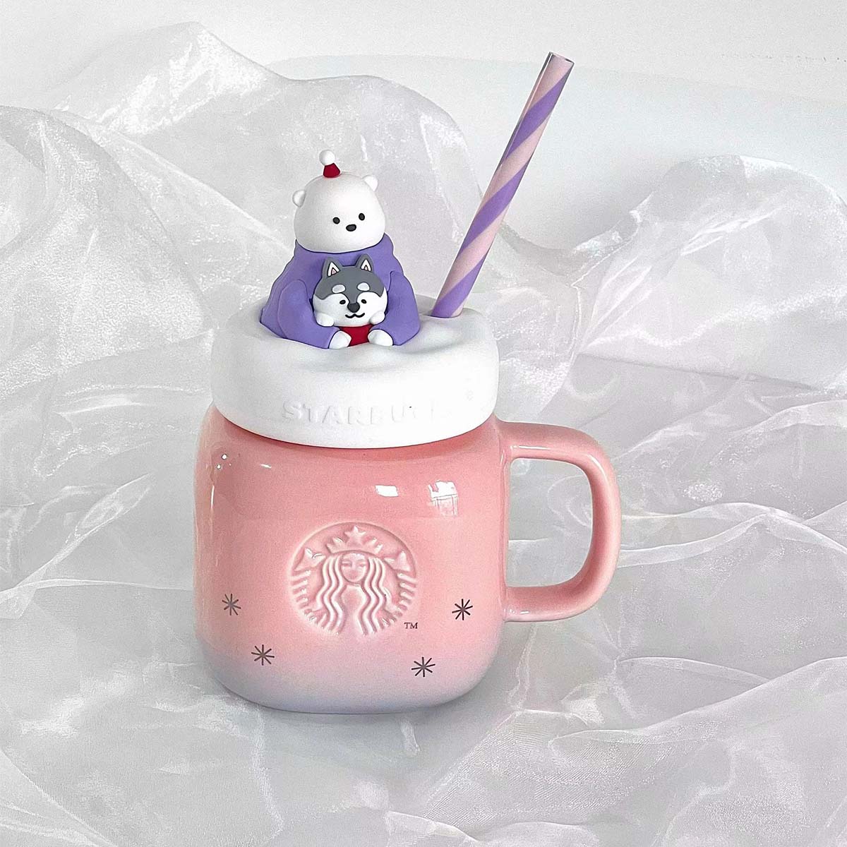 Starbucks China 2023 Christmas cute pet series mason mug 400ml Starbucks loveinstarbucks
