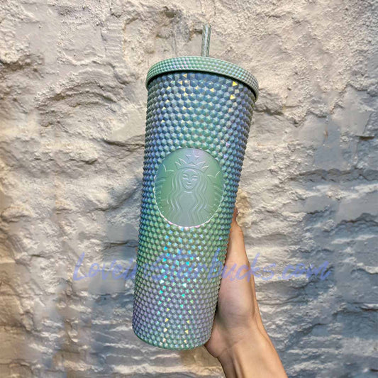 Starbucks Tumblers Taiwan Mirror blue Venti studded straw plastic cup 24oz loveinstarbucks loveinstarbucks