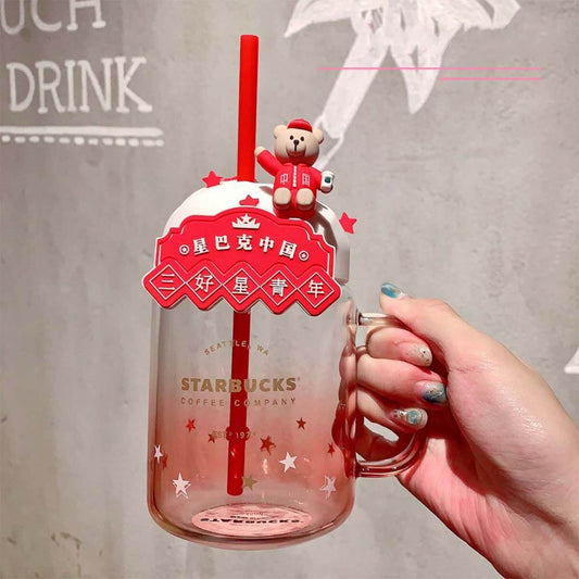 Starbucks China 2020 National trend of three good young people mason straw cup 525ml loveinstarbucks loveinstarbucks