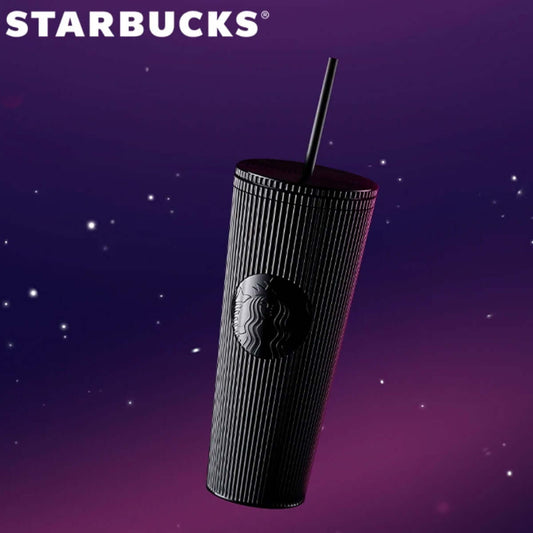 Starbucks China 2024 black stripe plastic straw cup 24oz loveinstarbucks loveinstarbucks
