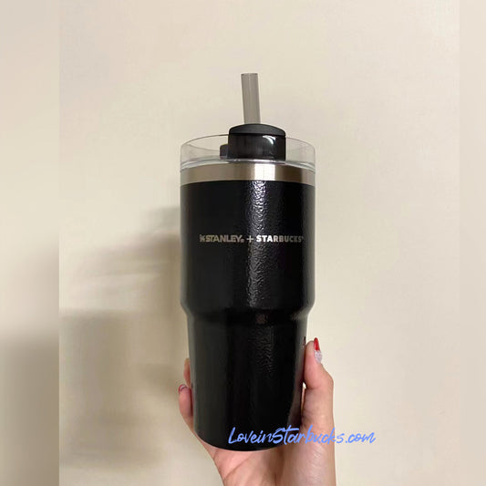 Starbucks Taiwan 2023 Christmas 1st series Stanley black straw Stainless steel cup 20oz Starbucks loveinstarbucks