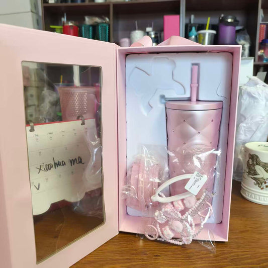 Starbucks China 2026 Pupu Duck Valentine's Day series pink stainless steel cup - read details