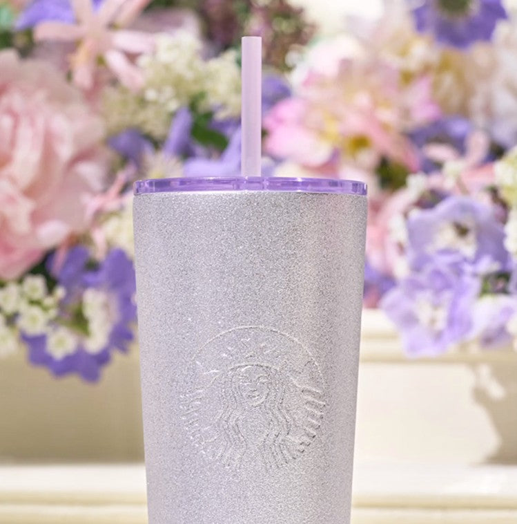Starbucks China 2025 Garden Dance series purple Stainless steel straw cup 820ml