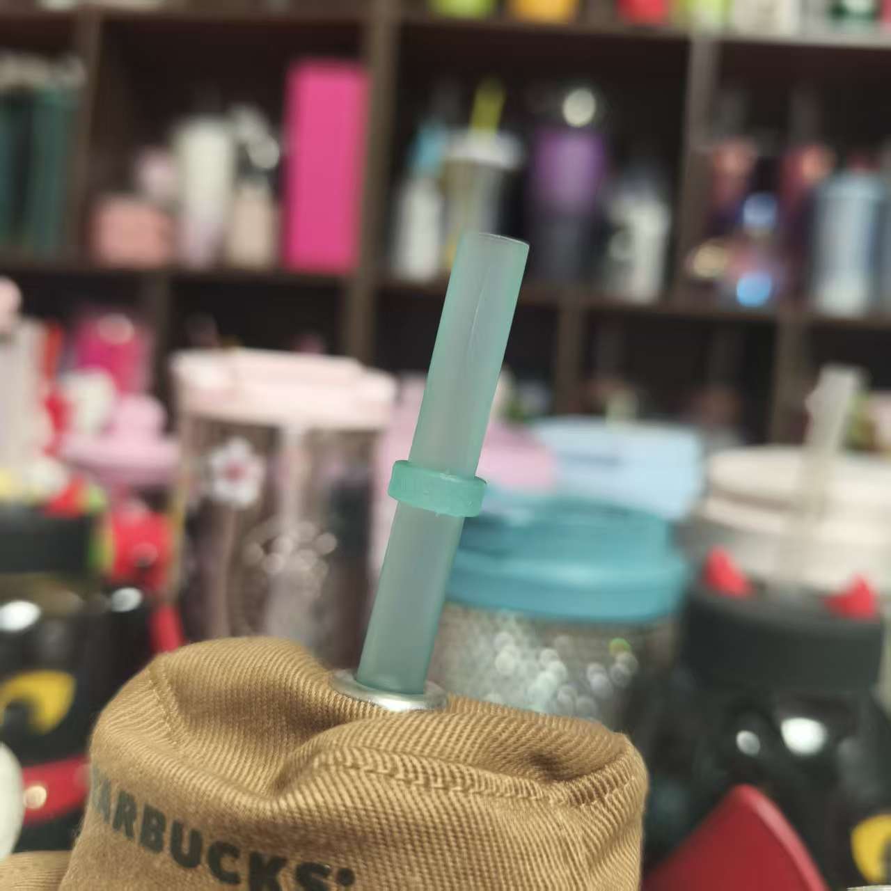 3pcs -  Starbucks China Green X2  and camping x1  Bearista BEAR glass (The straw has a crack) - please read details before order