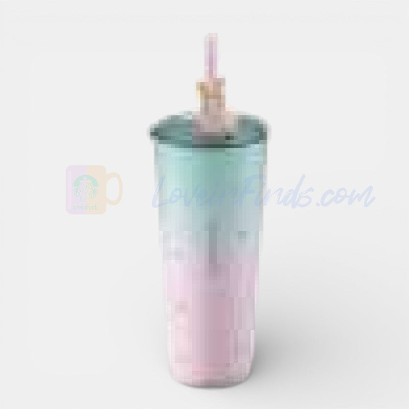 Starbucks Taiwan 2026 Sakura series pink-green gradient stainless steel cup 769ml