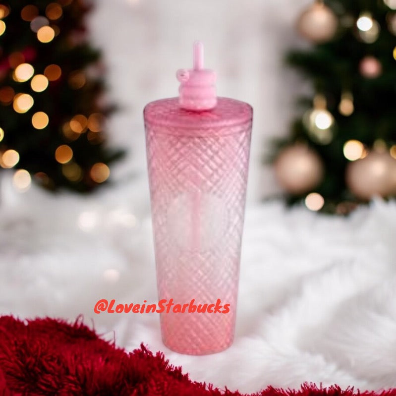 Starbucks Taiwan 2024 winter series pink jeweled straw cup 24oz coming with snake stopper Starbucks loveinstarbucks