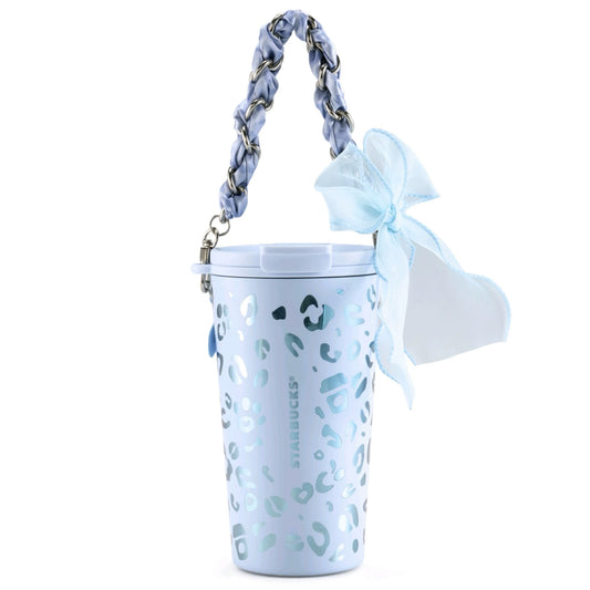 Starbucks China 2026 Leopard Print Series Blue Leopard Coffee Tumbler Stainless Steel Tumbler with Charm 470ml 16.54oz