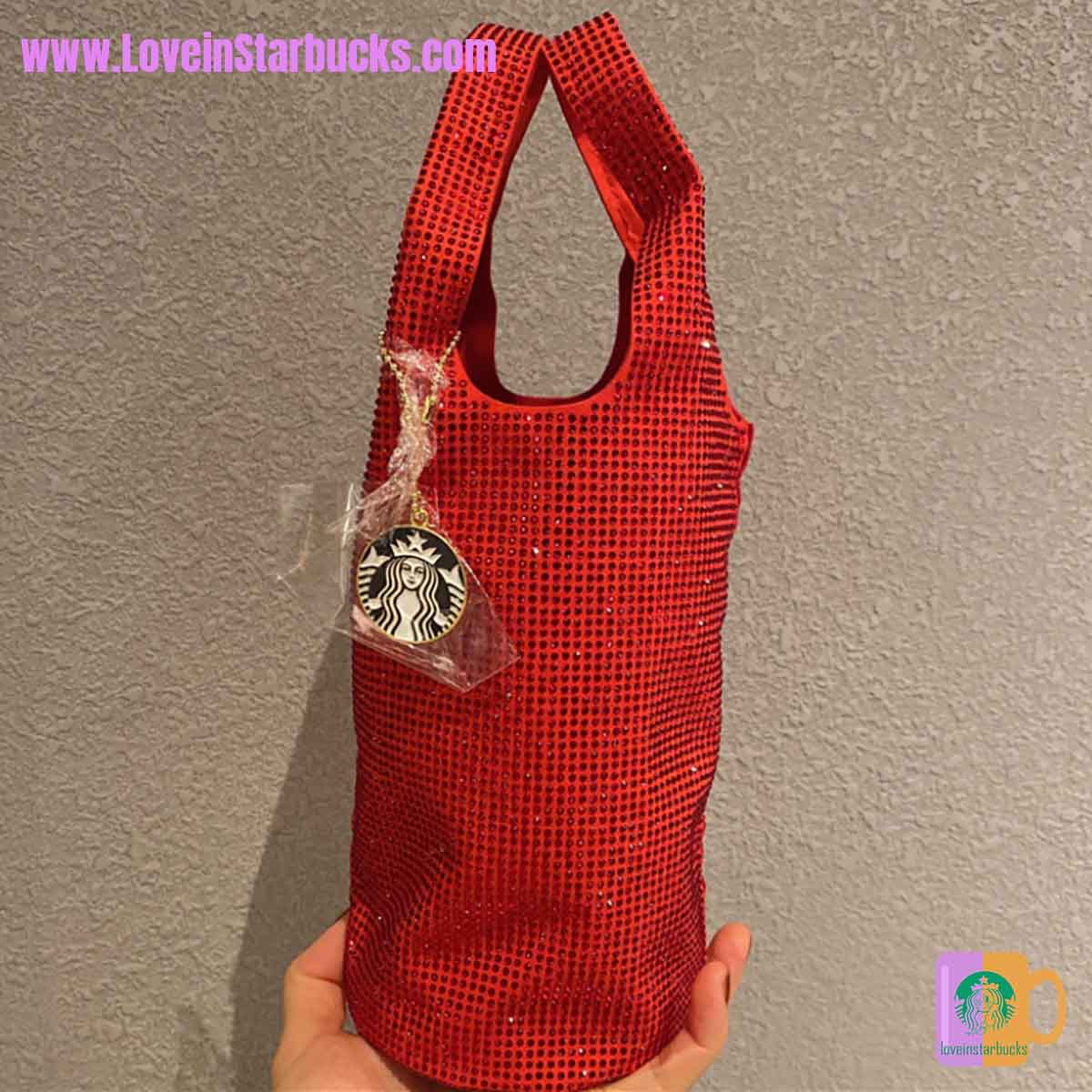 Starbucks tumblers China 2020 Xmas Red and black stainless steel accompanying cup with bag 384ml Starbucks loveinstarbucks