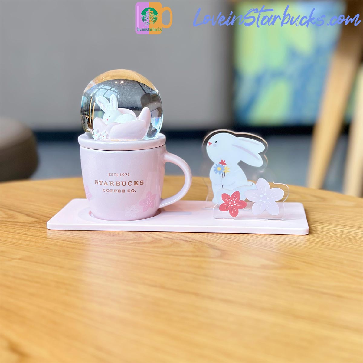 2023 China Starbucks Peach Blossoms Rabbit Crystal Ball Mug set 89ml Starbucks loveinstarbucks