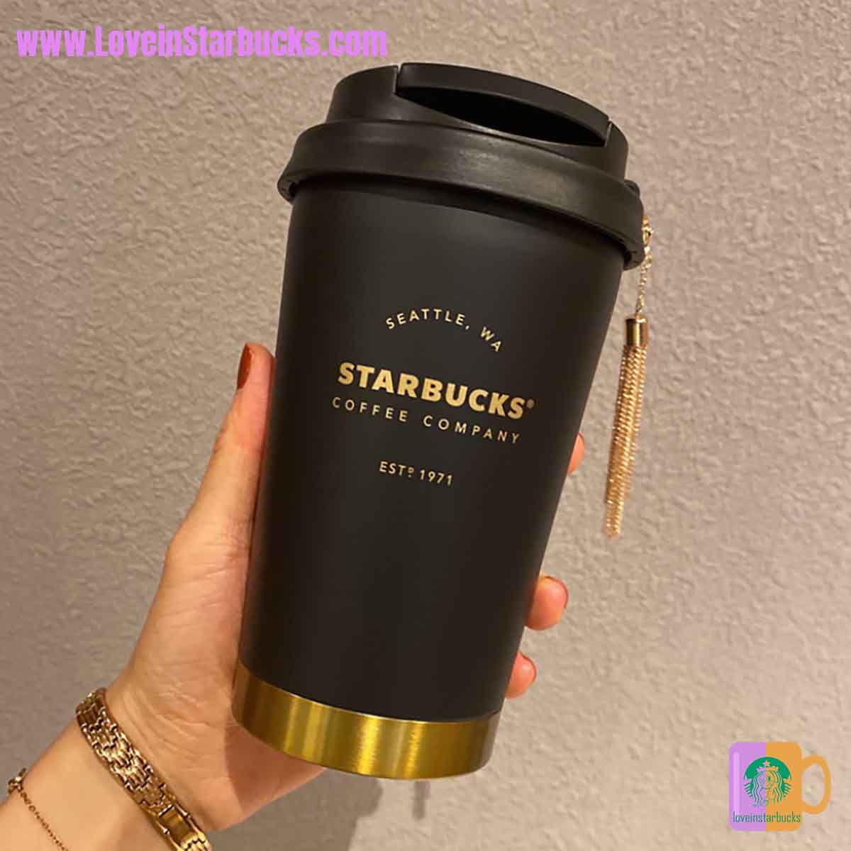 Starbucks tumblers China 2020 Xmas Red and black stainless steel accompanying cup with bag 384ml Starbucks loveinstarbucks