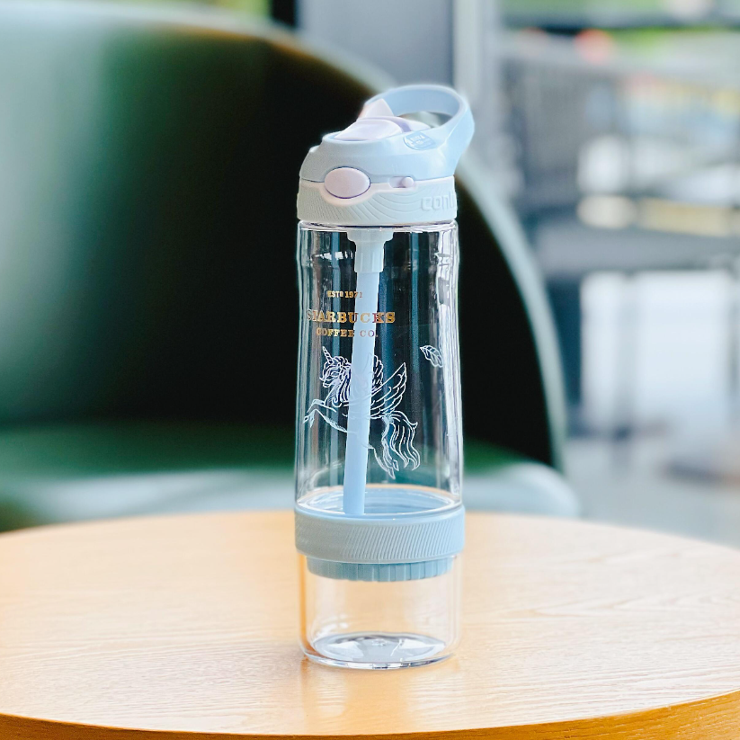 Starbucks 2022 blue carousel Contigo plastic straw cup 700ml Starbucks loveinstarbucks
