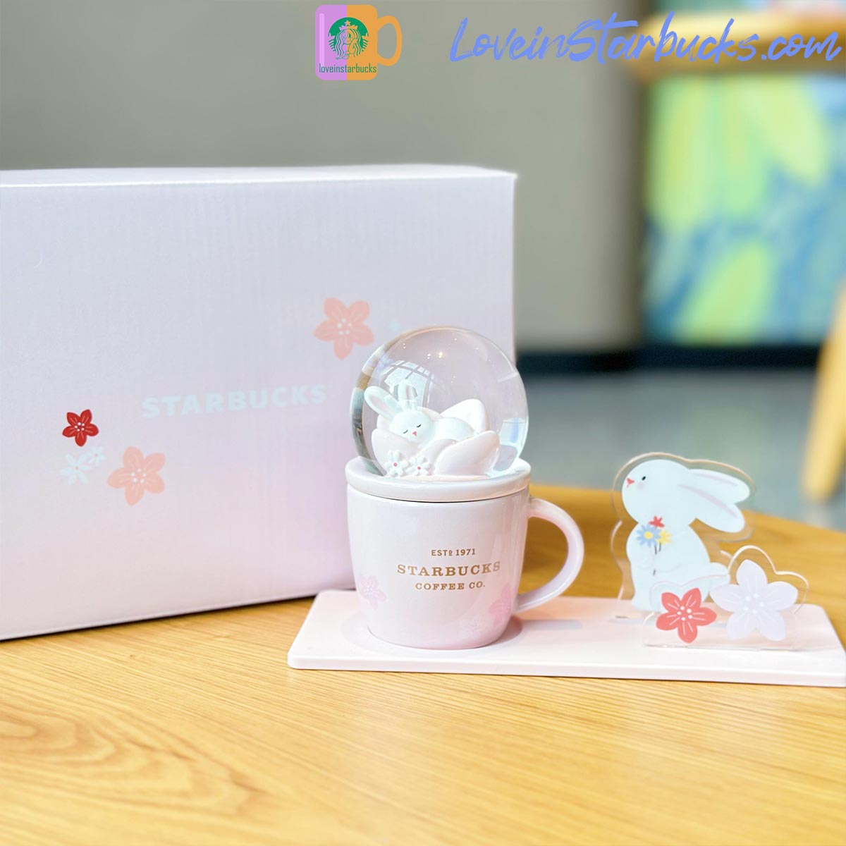 2023 China Starbucks Peach Blossoms Rabbit Crystal Ball Mug set 89ml Starbucks loveinstarbucks